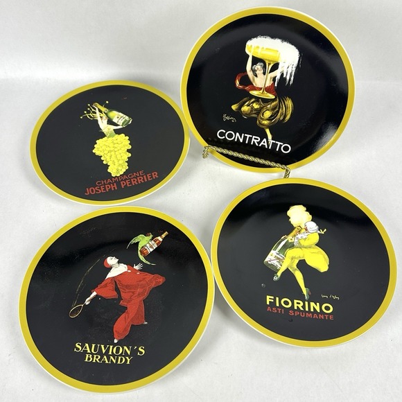 Sakura Other - Set of 4 Sakura Vintage Posters Motif  Salad/Dessert Plates 2 Set Available